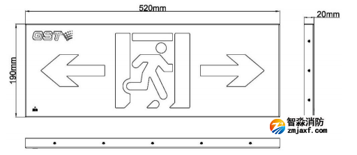 HW-BZ-ACJ(ED1IIL/R)-XN460壁掛式中型單面雙向標(biāo)志燈